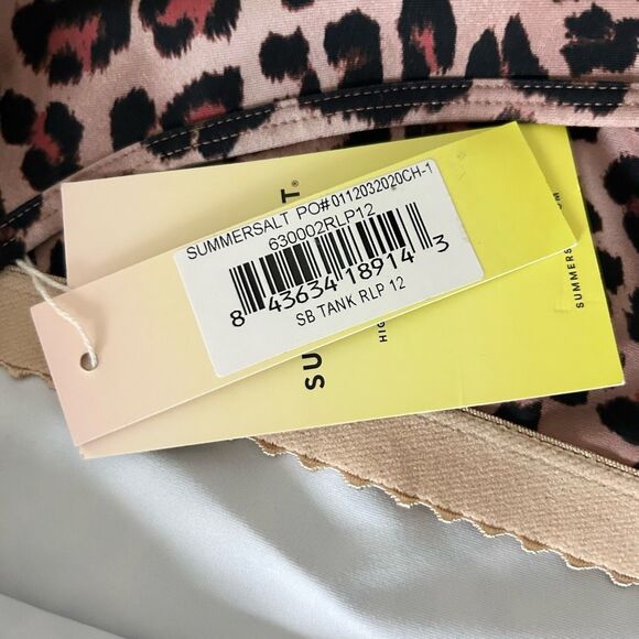 NEW Summersalt The Midi Sports Bra Tank Top Caramel Riad Leopard Size 12 - Picture 4 of 4